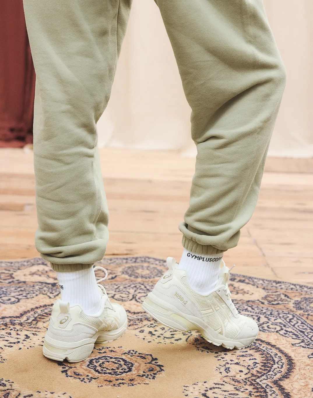 Print Jogger in Olive Green