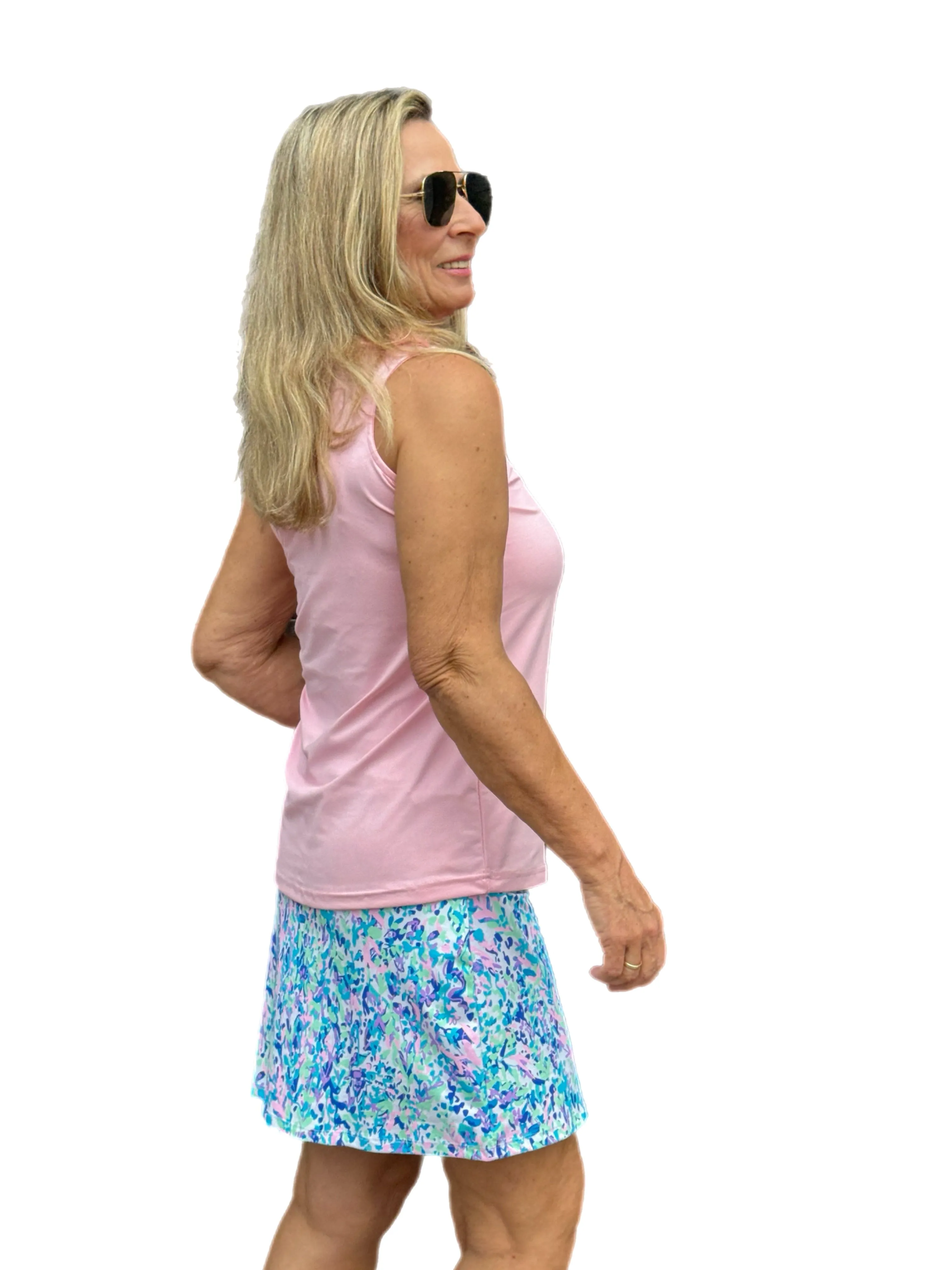 Pull-on Zip Skort with UPF50  Confetti Pastel