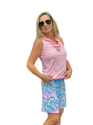 Pull-on Zip Skort with UPF50  Pastel Mosaic