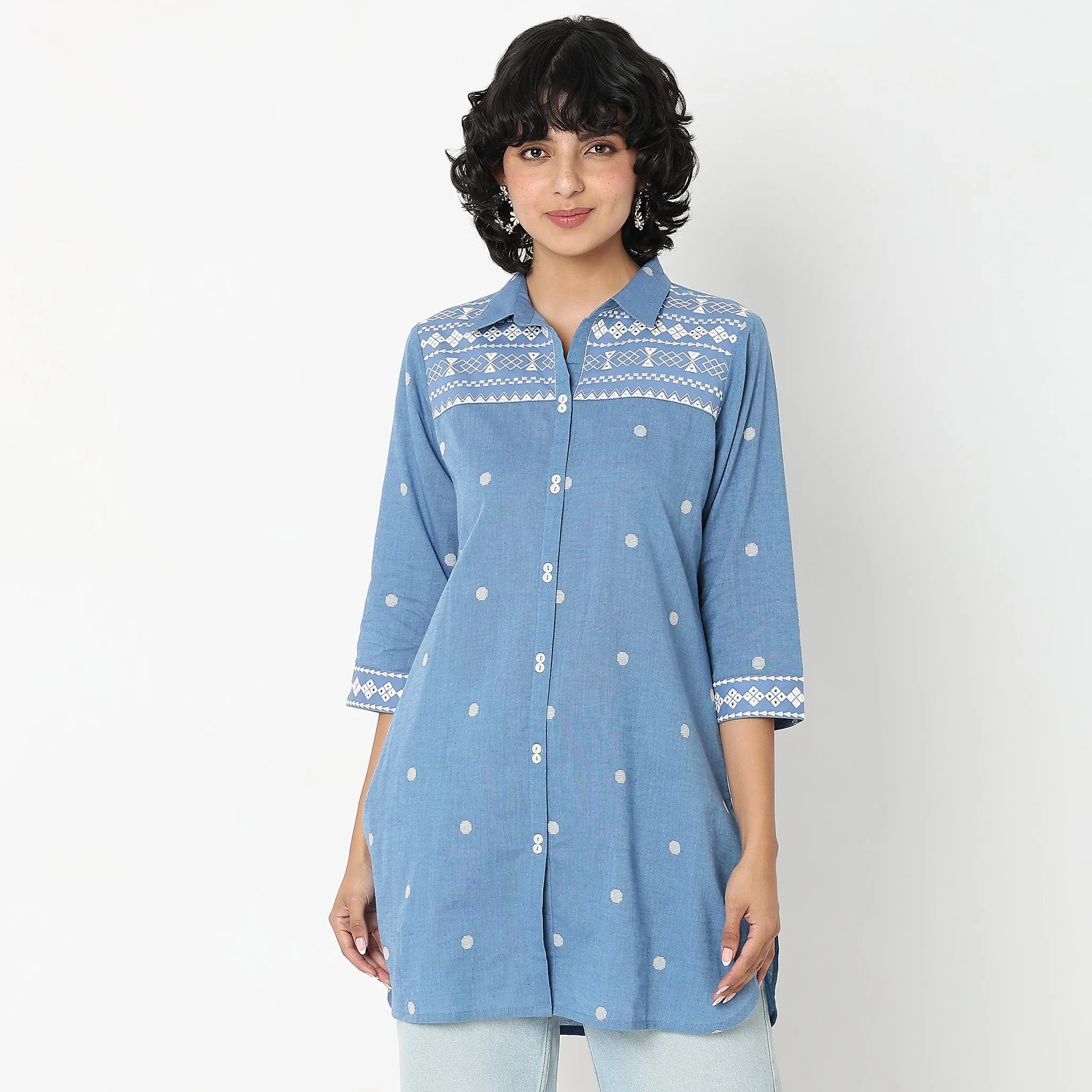 Regular Fit Embroidered Tunic