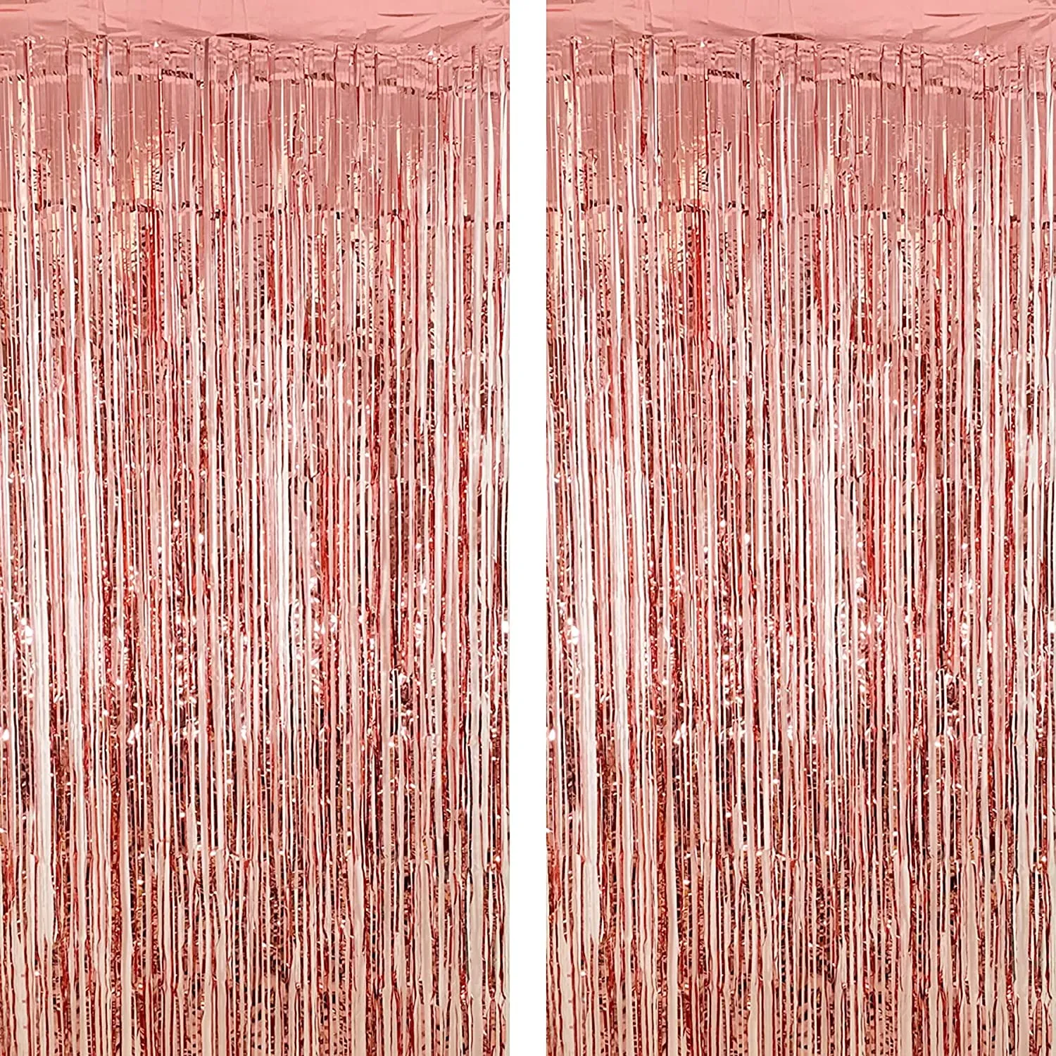 Rose Gold Fringe Tinsel Curtain Backdrop