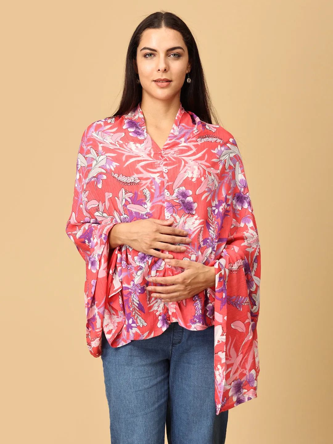 Rosy Bloom Nursing Cover And Top