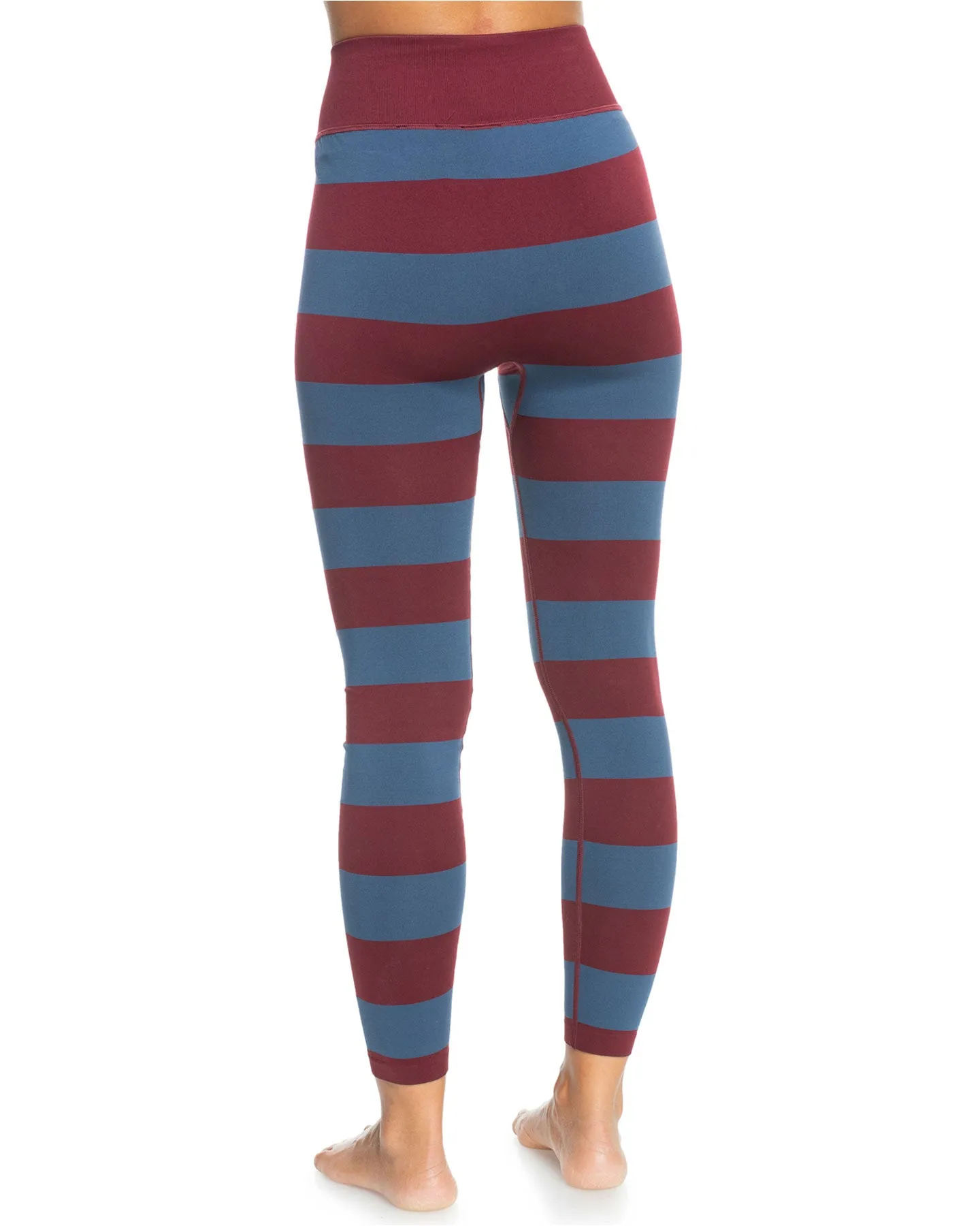 Roxy X Rowley Women's Seamless Technical Leggings - Insignia Blue / Bico Stripes