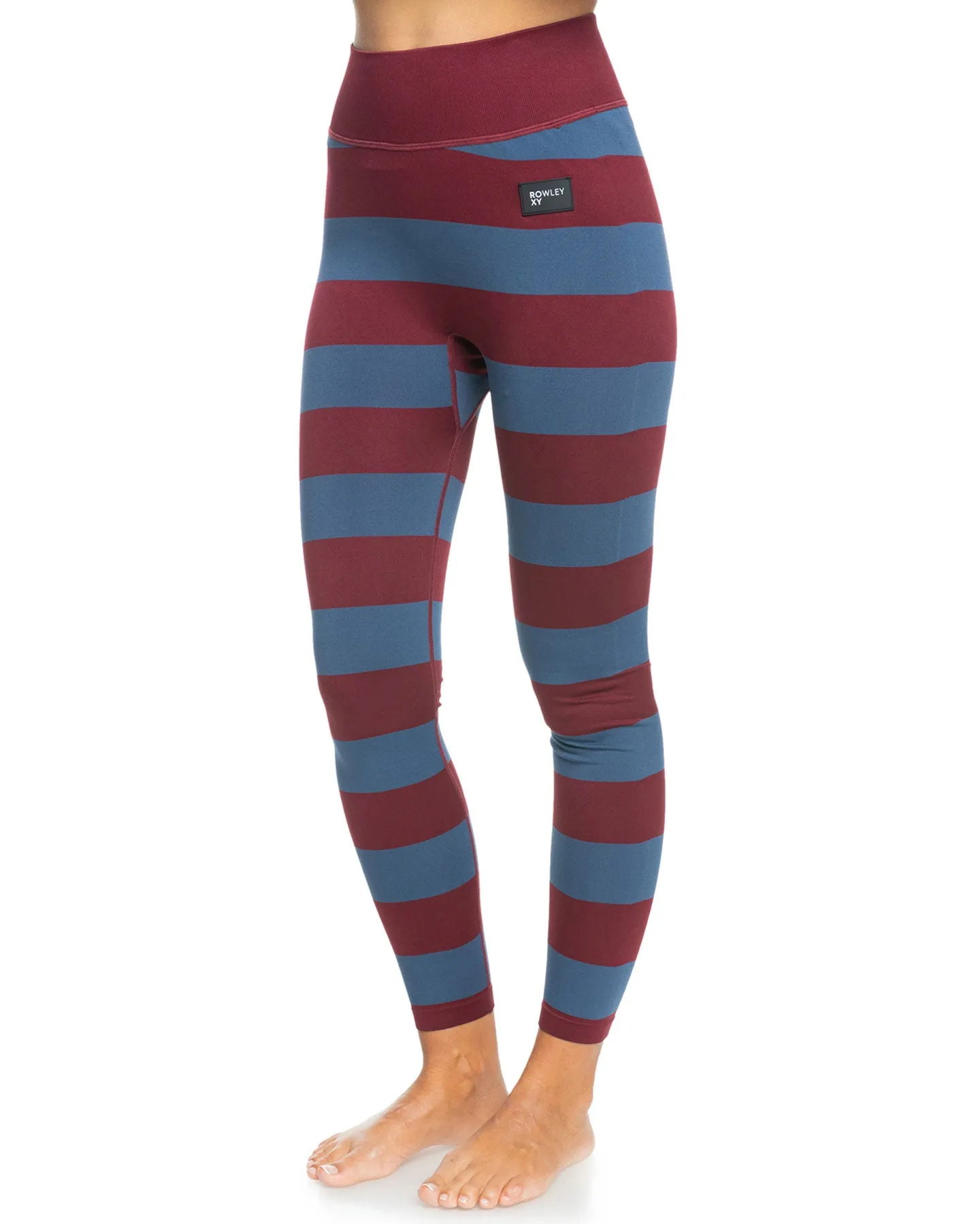 Roxy X Rowley Women's Seamless Technical Leggings - Insignia Blue / Bico Stripes