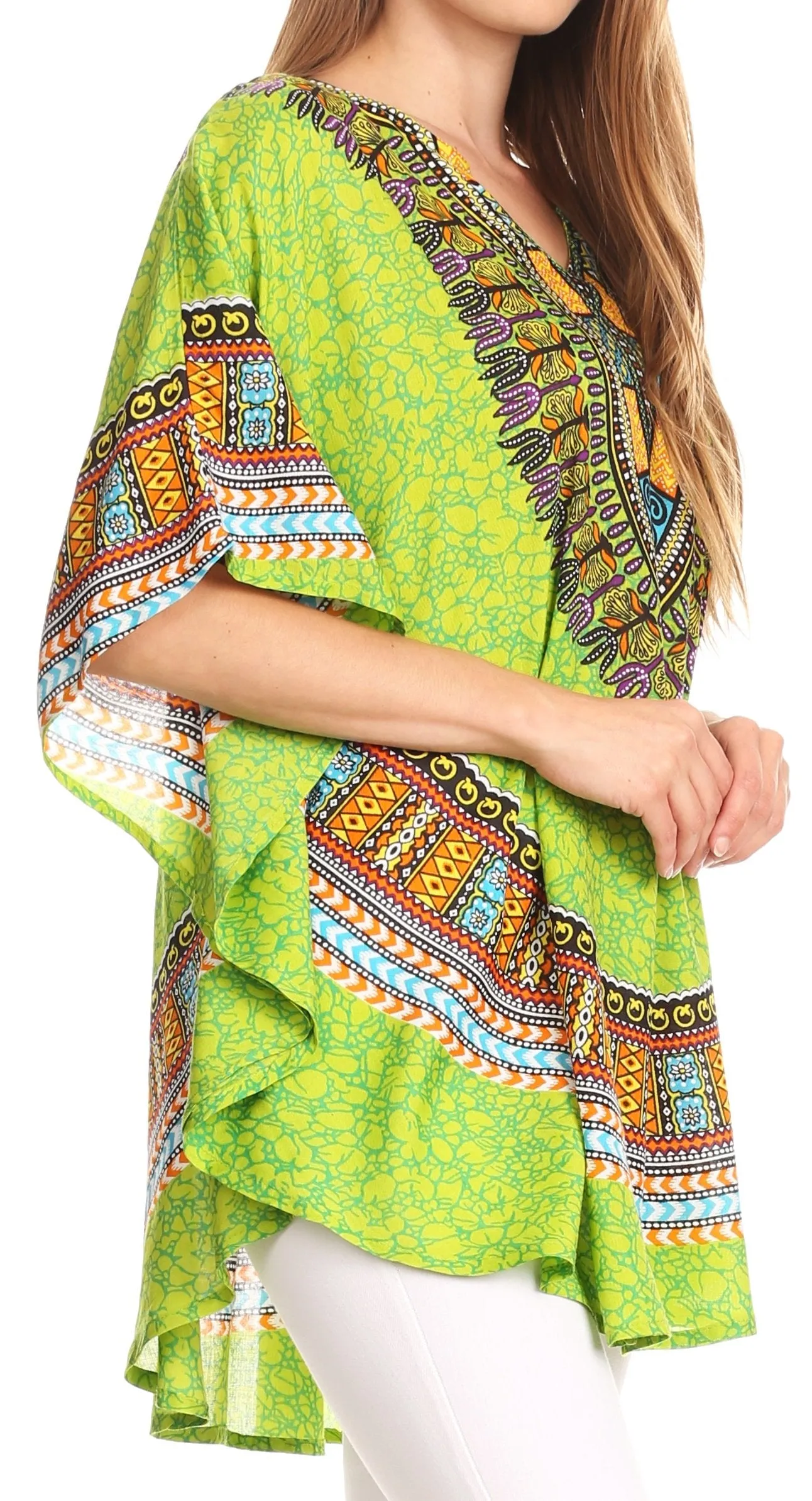 Sakkas Alba Tribal Circle Cover-up Tunic Vibrant Colors Relaxed