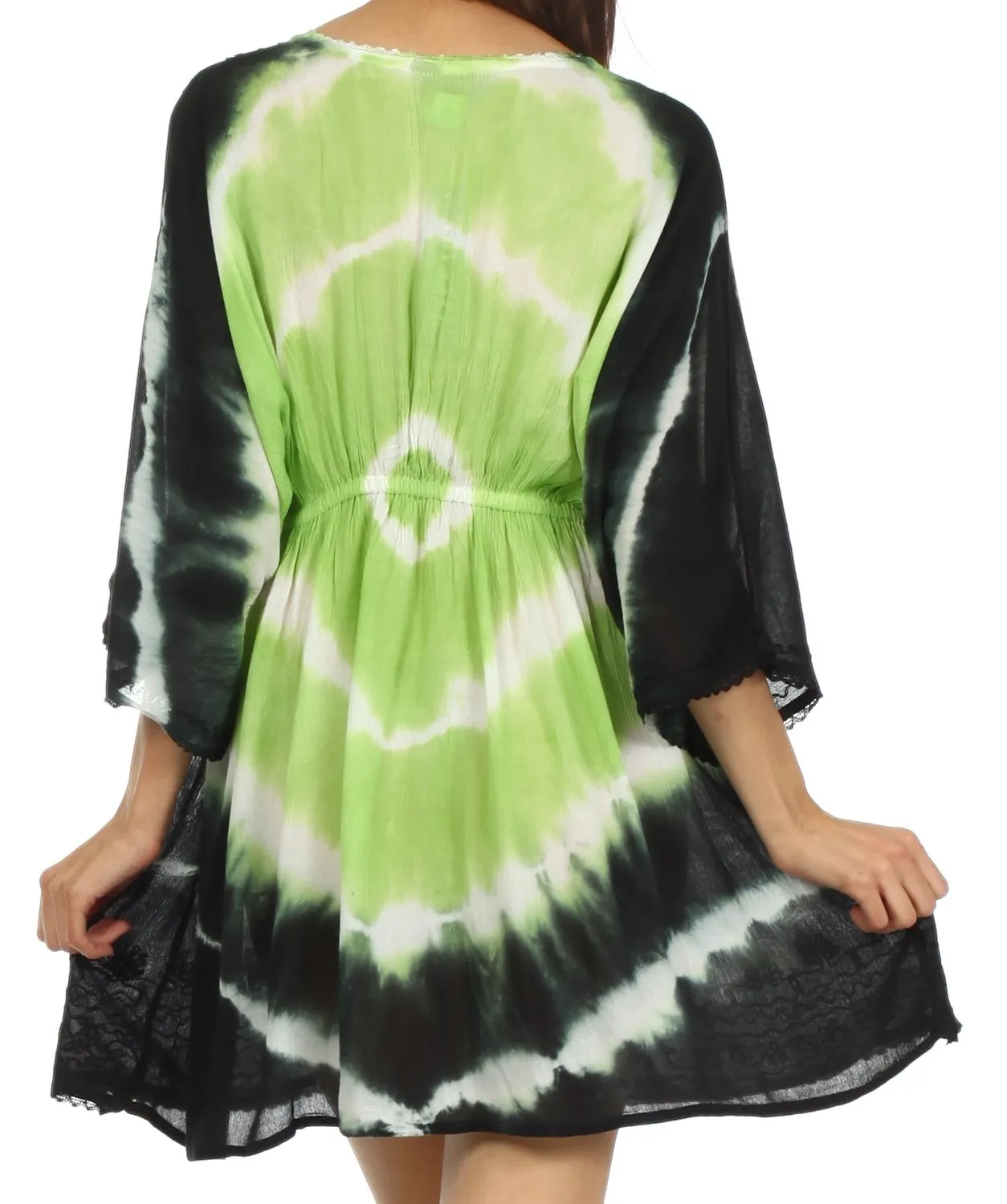 Sakkas Bala Tie Dye Semi-Sheer Tunic Blouse Cover Up