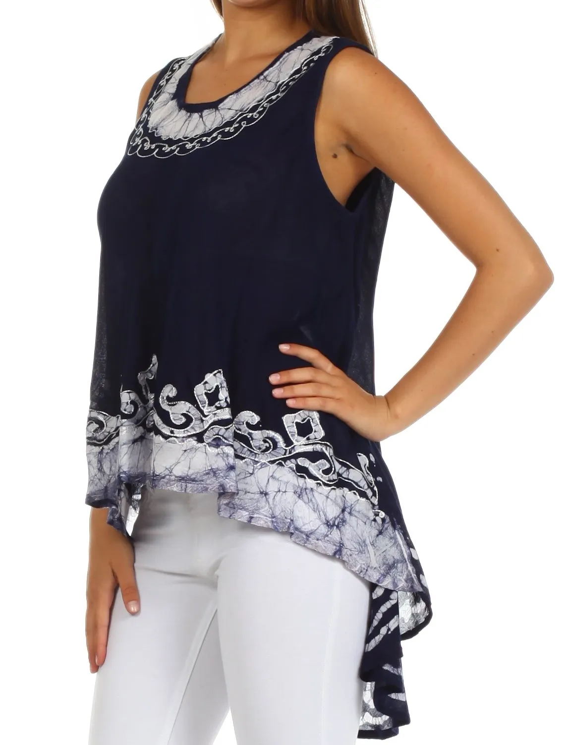 Sakkas Wild Raven Batik Hi Lo Blouse / Tunic