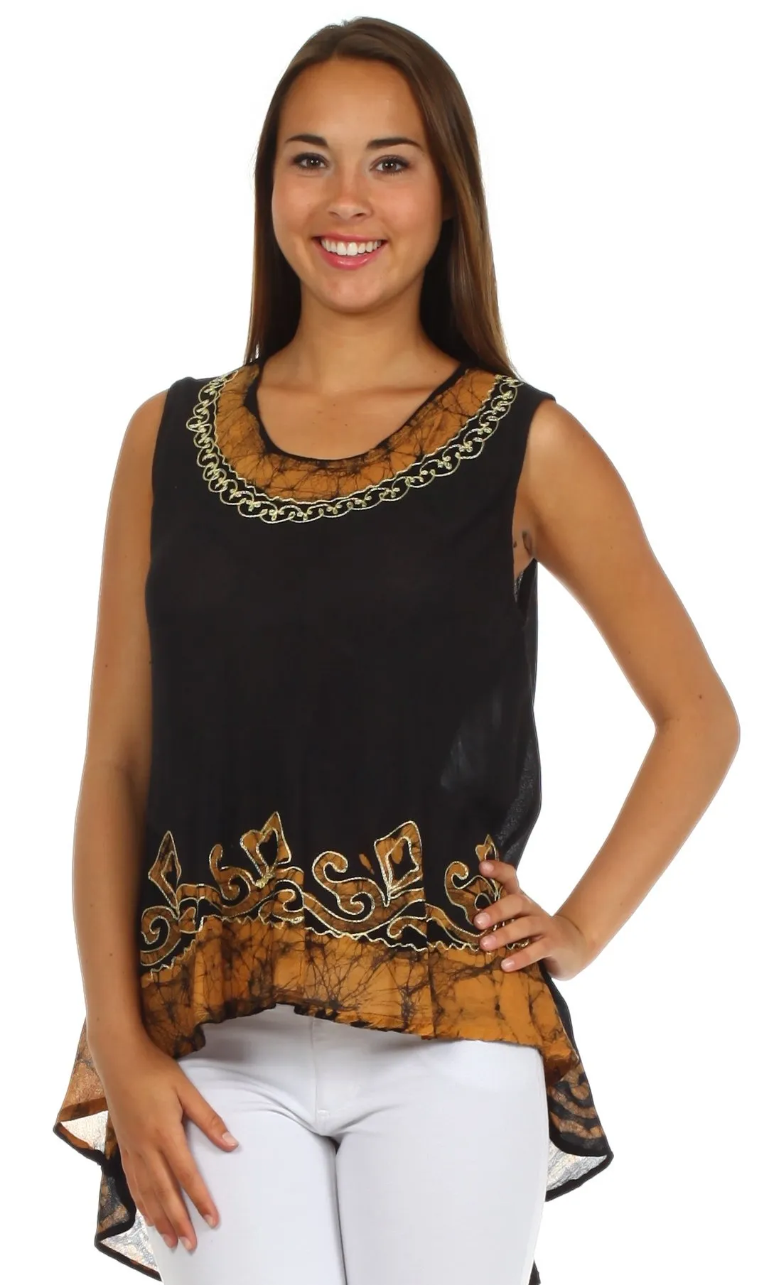 Sakkas Wild Raven Batik Hi Lo Blouse / Tunic