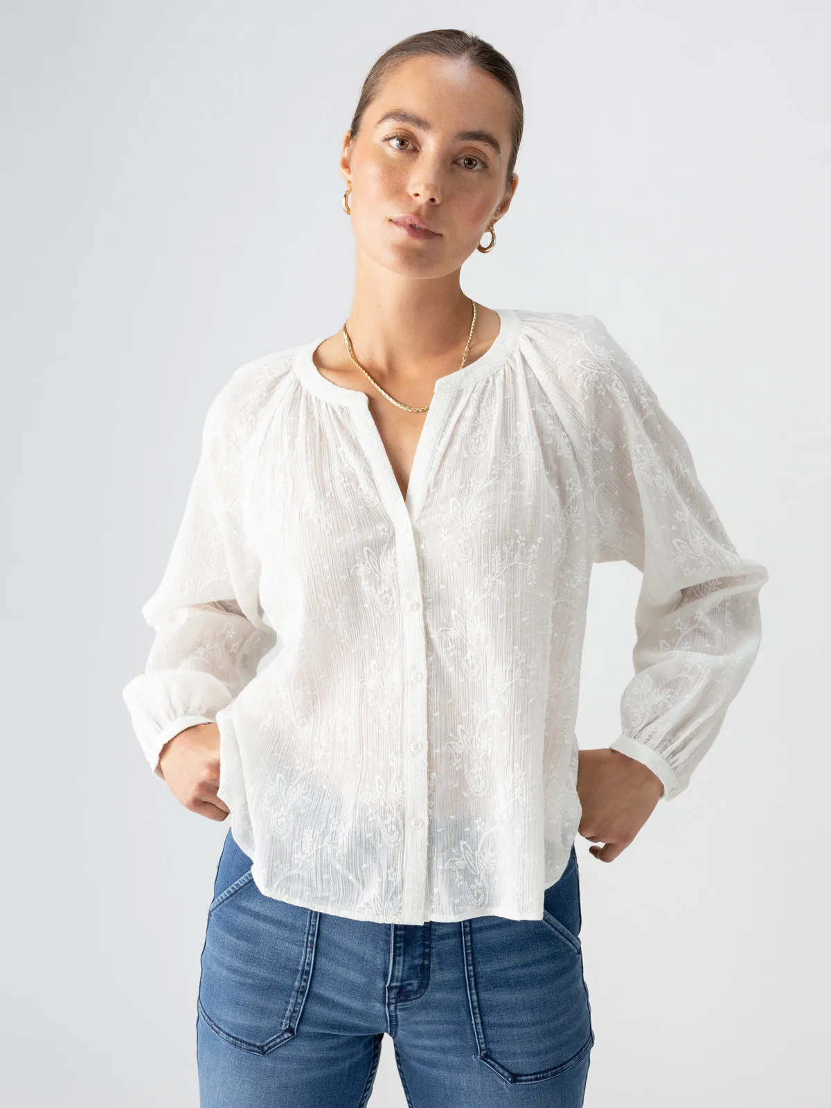 Shimmer Blouse Chalk