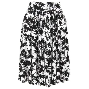 Shirred Pocket Skirt in Black Maple Print