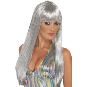 Silver Glitter Disco Wig