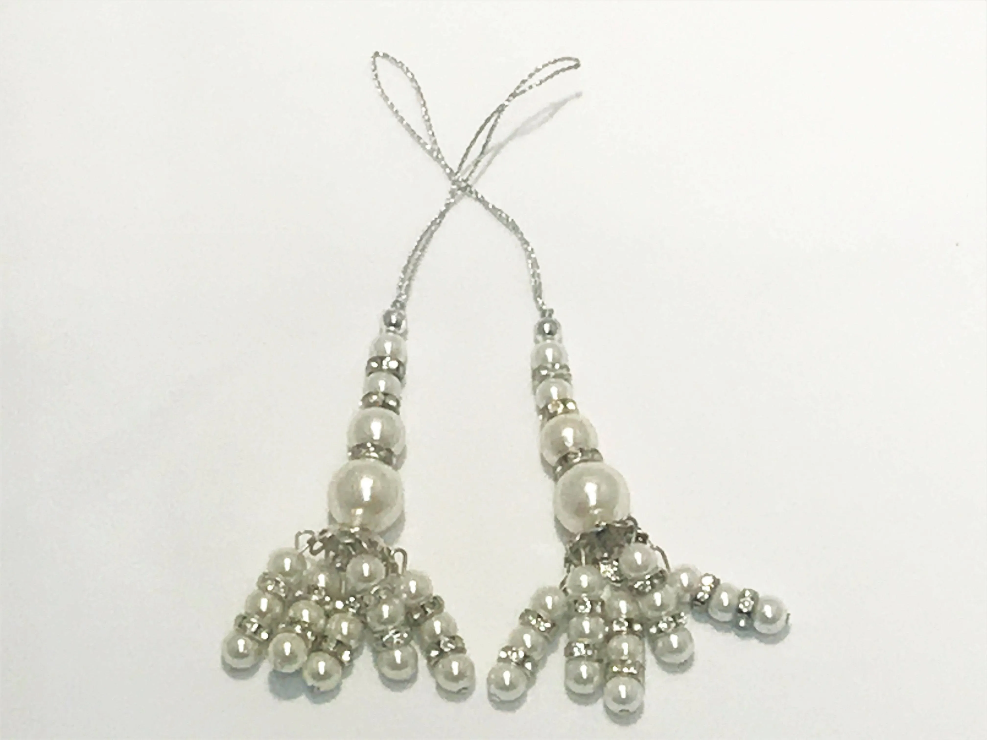 Silver Pearl Decorative - Single Tassel -15mm