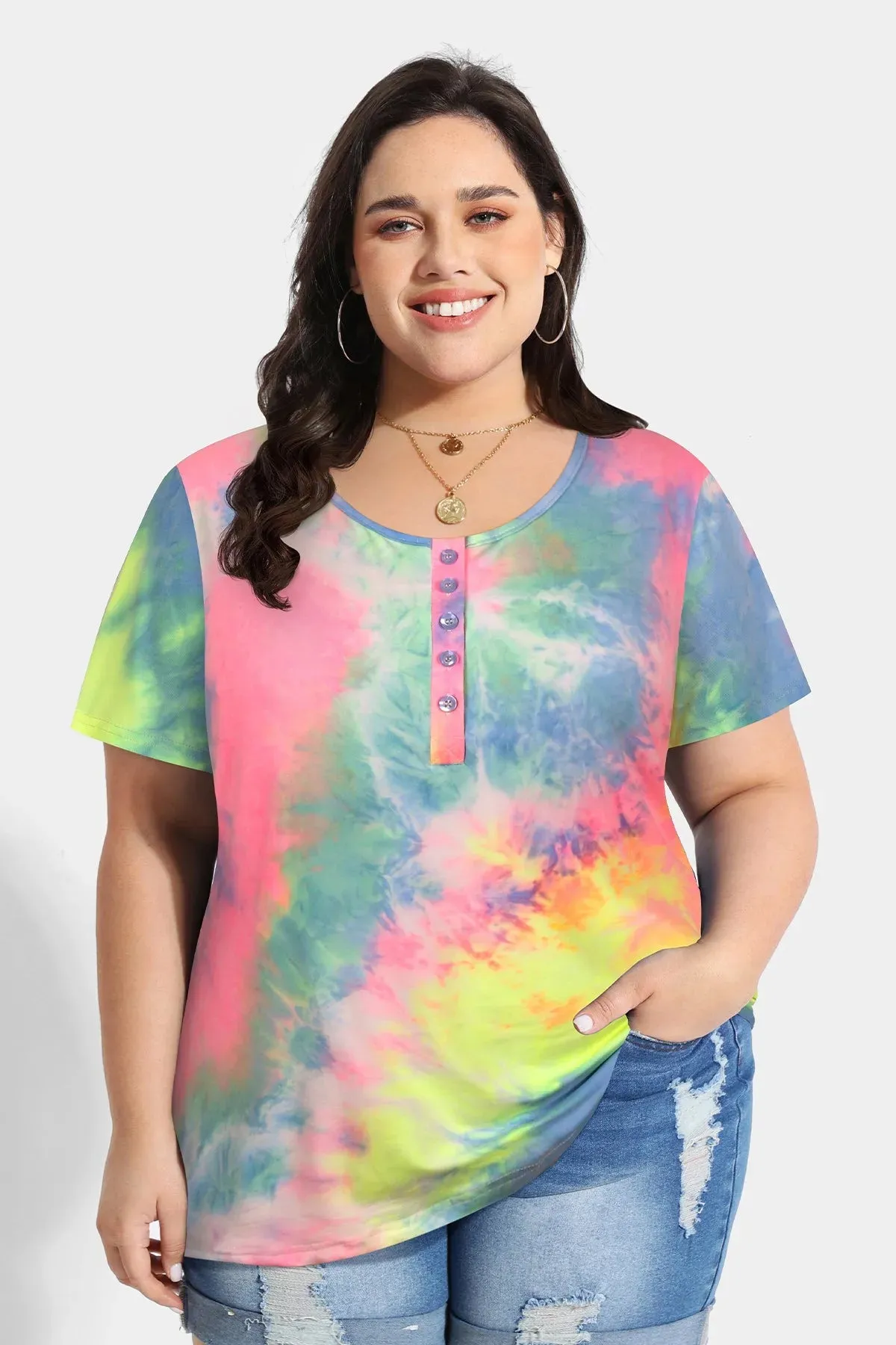 Supersoft Tie Dye Tunic Short Sleeve T-Shirt