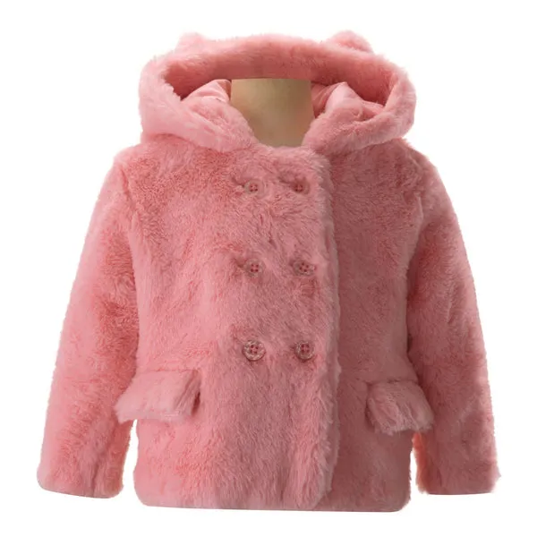 Teddy Faux Fur Coat, Pink