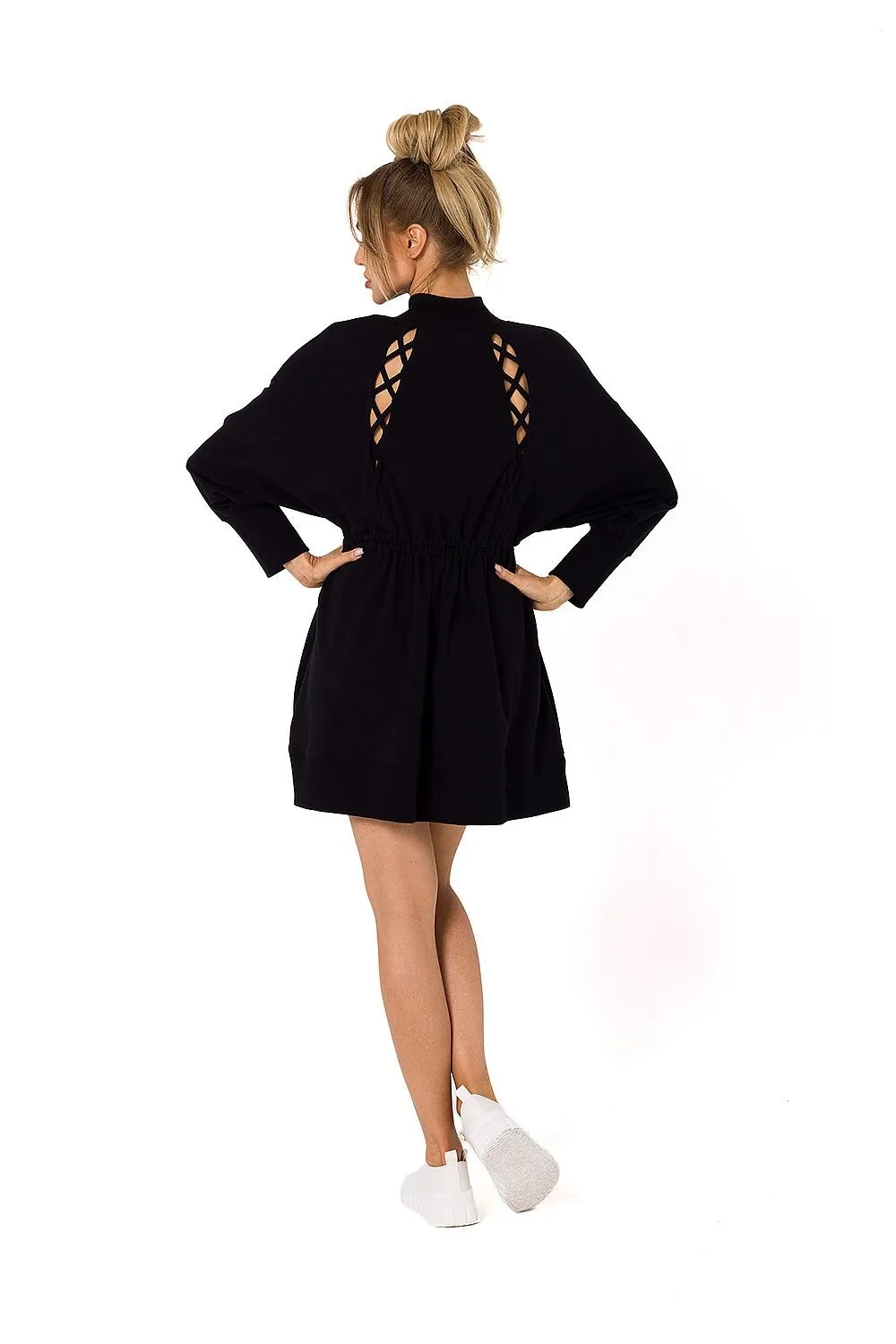 TEEK - Zip Sweatshirt Lace Back Dress