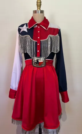 The Lone Star Pearl Snap Dress Texas Flag Dress