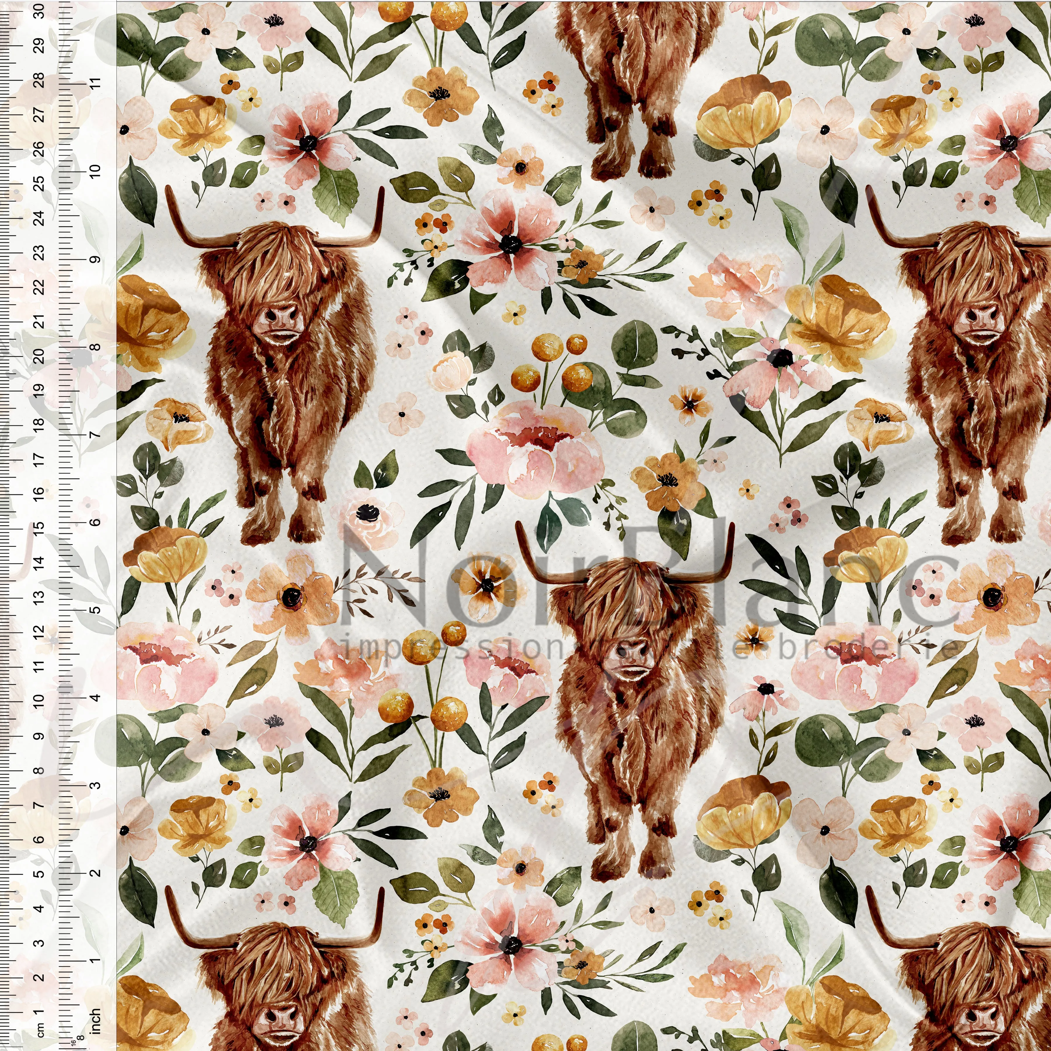 Vache Highland Floral