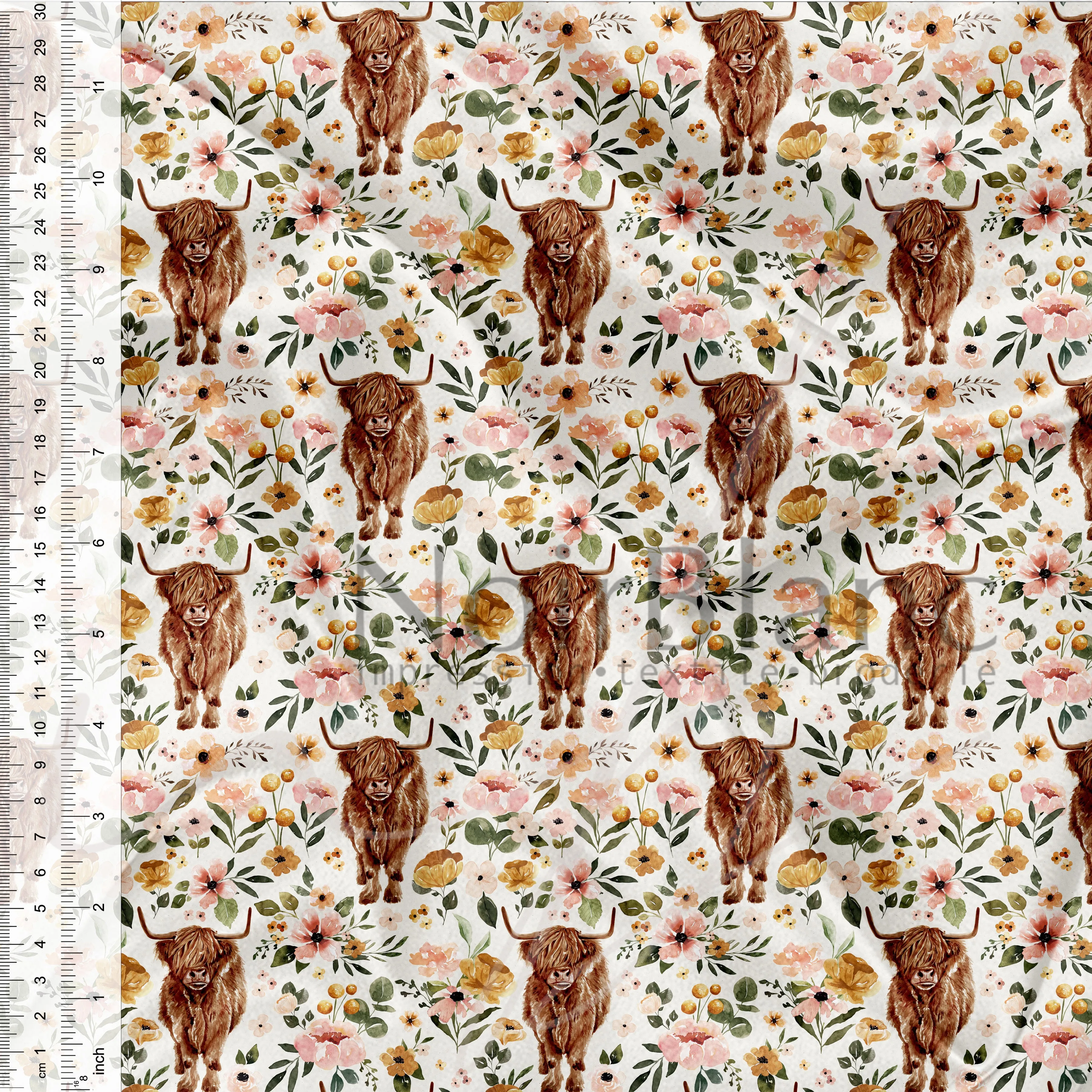 Vache Highland Floral