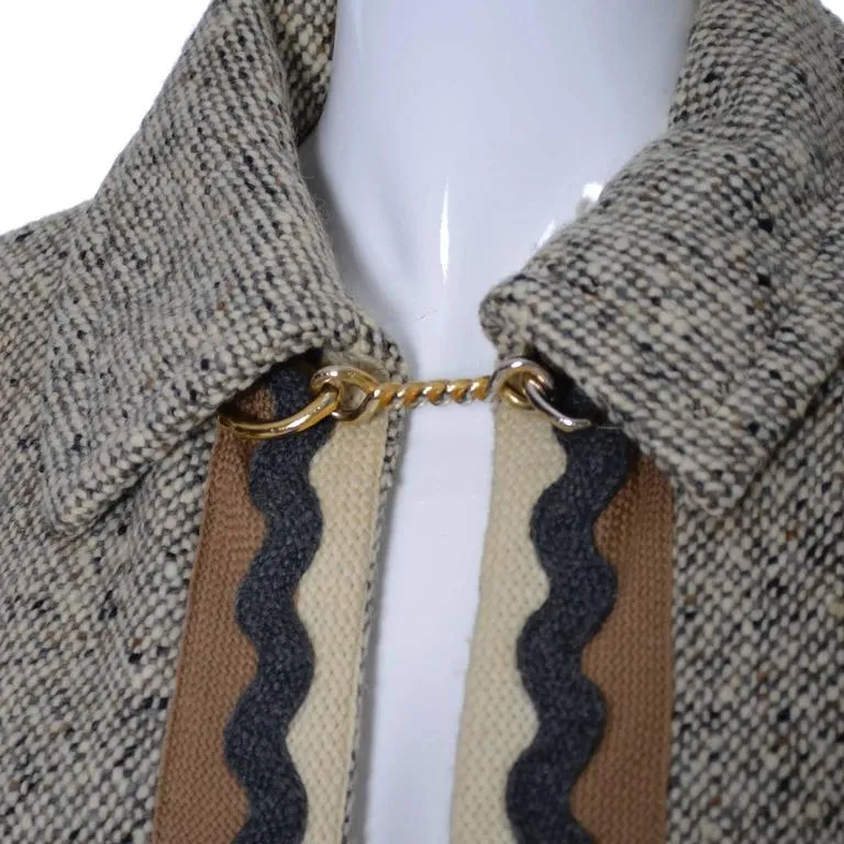 Vera Maxwell Vintage Mid Century Tweed Cape & Skirt Suit Ensemble