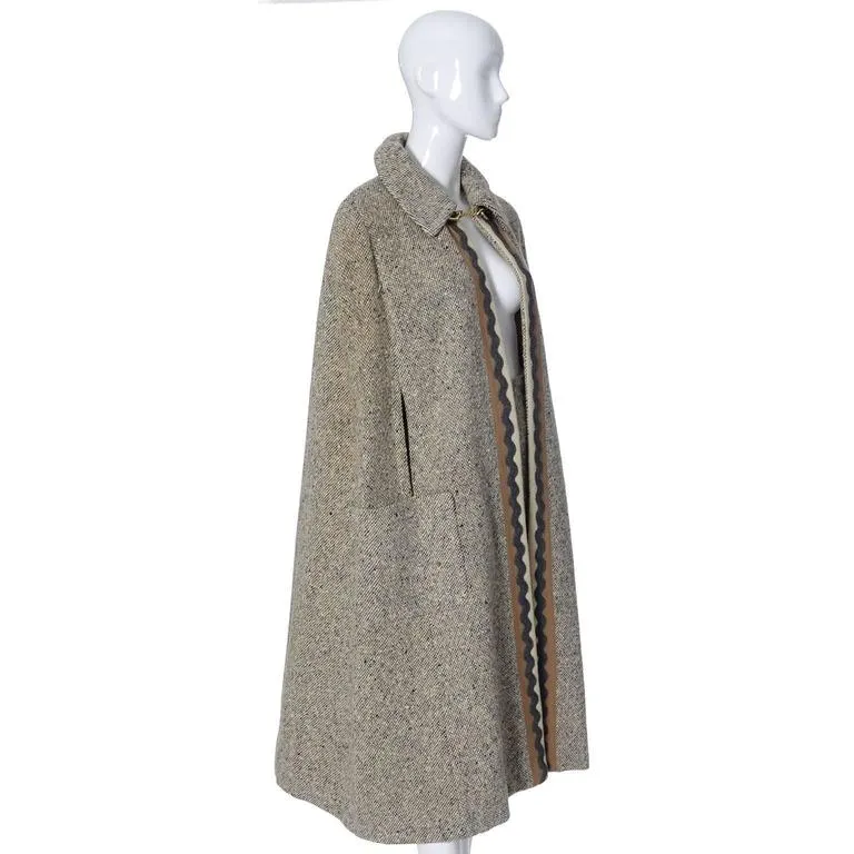 Vera Maxwell Vintage Mid Century Tweed Cape & Skirt Suit Ensemble