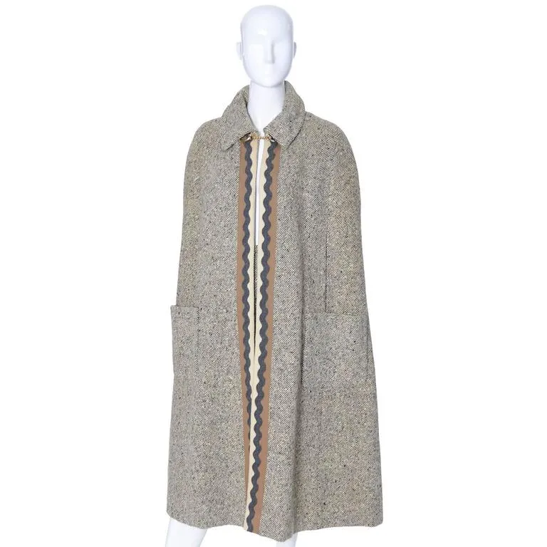 Vera Maxwell Vintage Mid Century Tweed Cape & Skirt Suit Ensemble