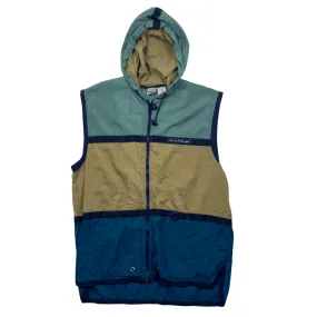 Vintage 90s Green, Beige   Blue Nike ACG Spell-Out Waterproof Gilet/ Vest - Extra Large