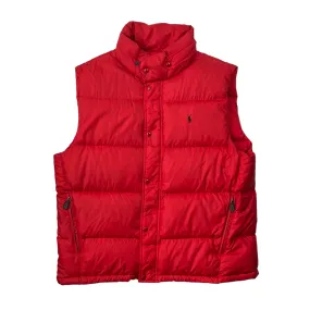 Vintage 90s Red Polo Ralph Lauren Puffer Gilet - Extra Large