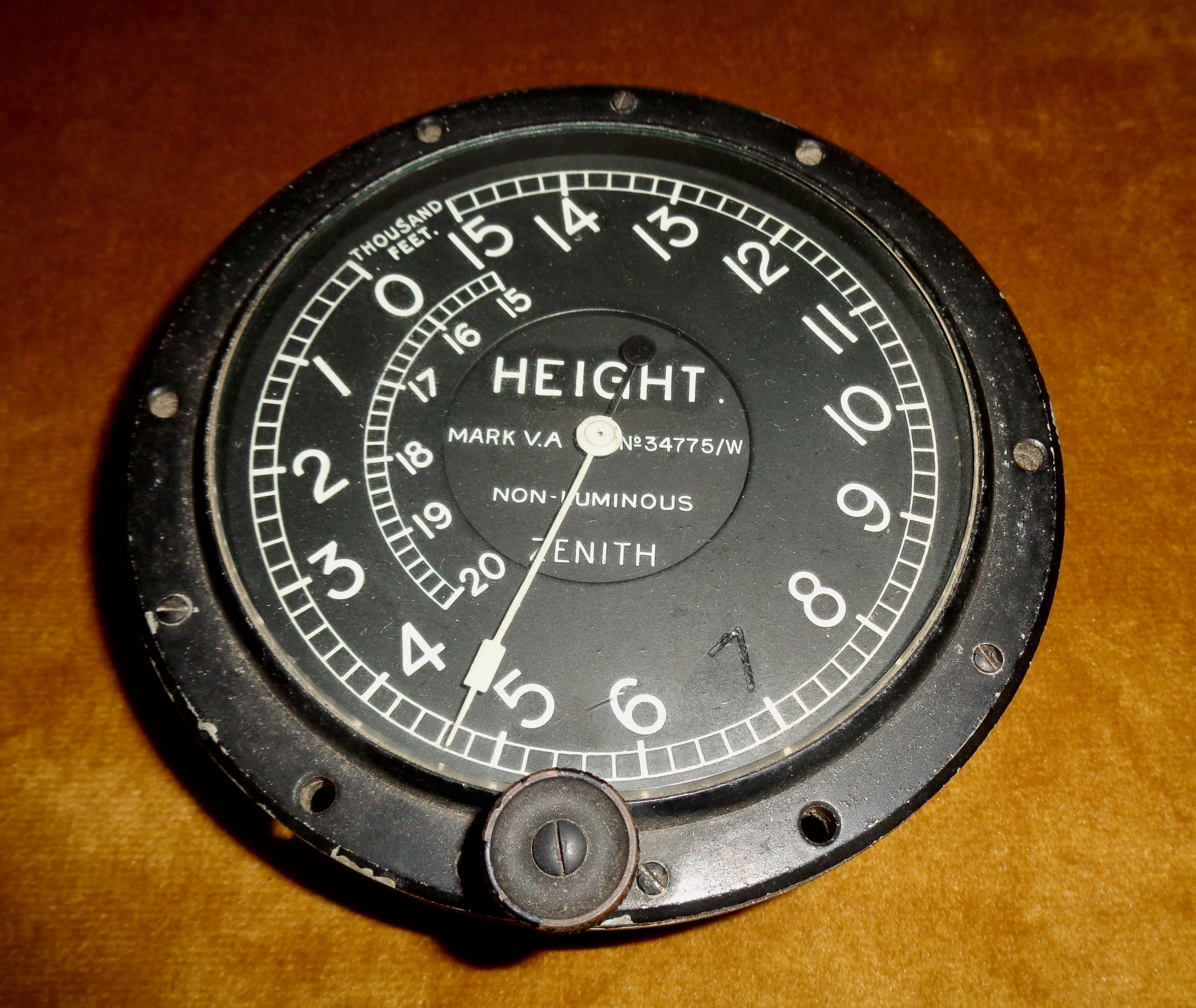 WW1 Circa 1918 Zenith RFC MK VA Altitude Meter For A Sopwith F1 Camel