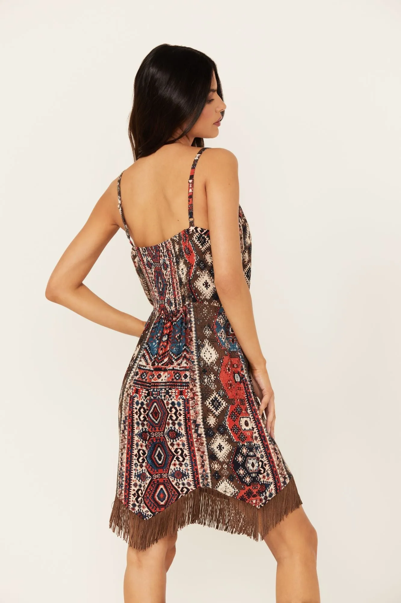 Yearling Printed Fringe Slip Dress